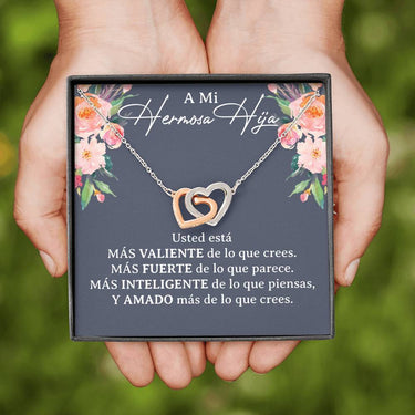 A Mi Hermosa Hija Interlocking Hearts Necklace - Love You This Much